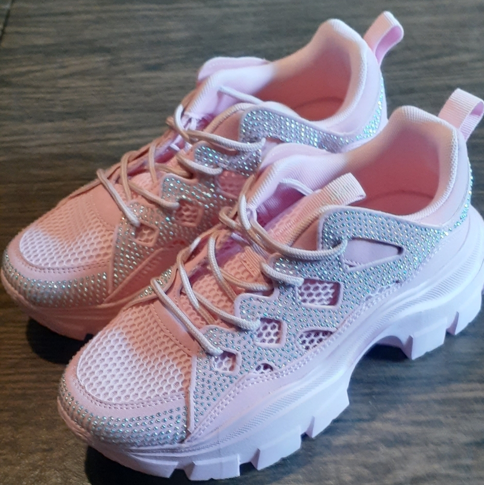 Lucky Step Pink and Silver Sneakers